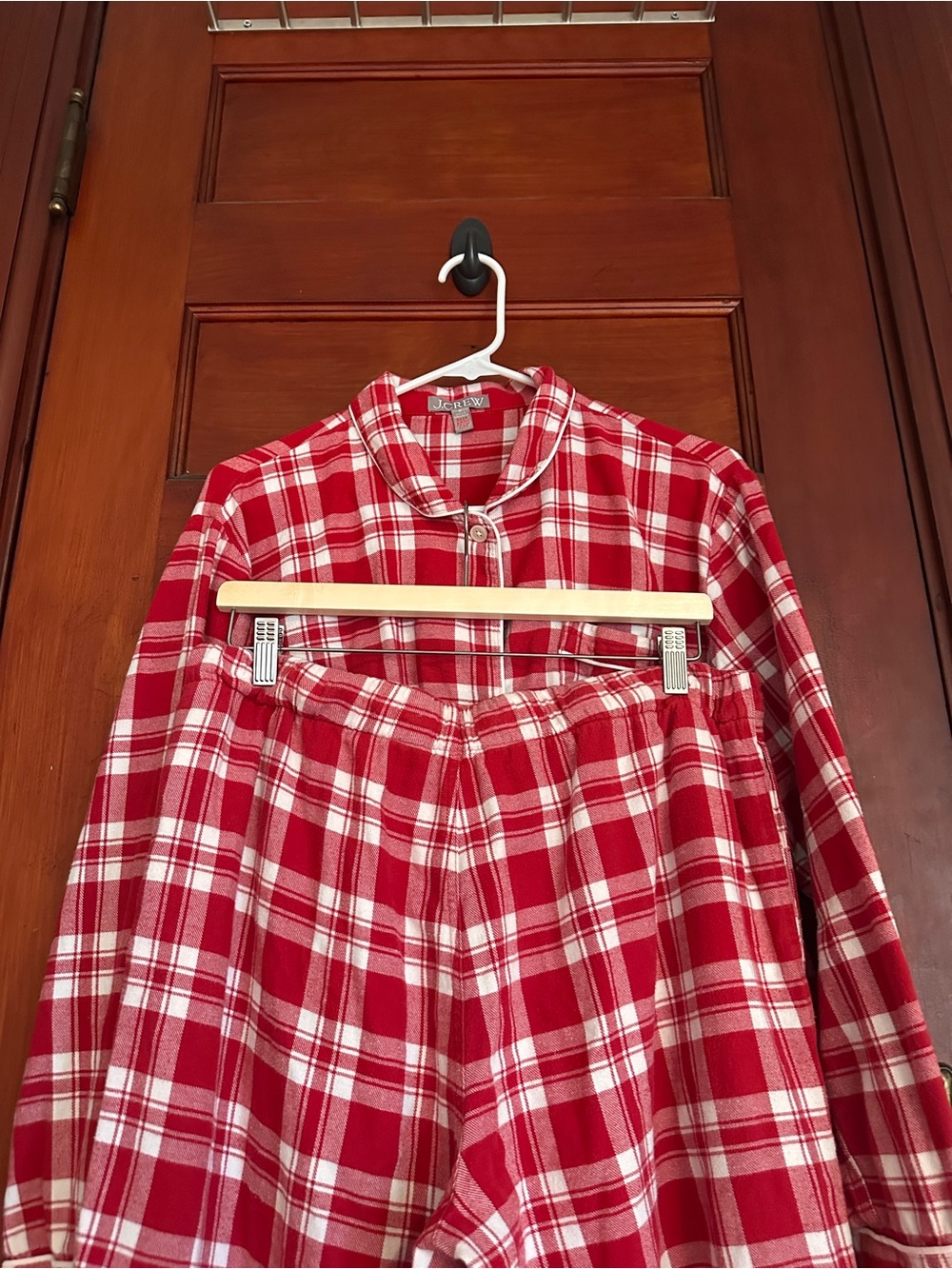 J. Crew Red and White Plaid Women’s Pajama Set